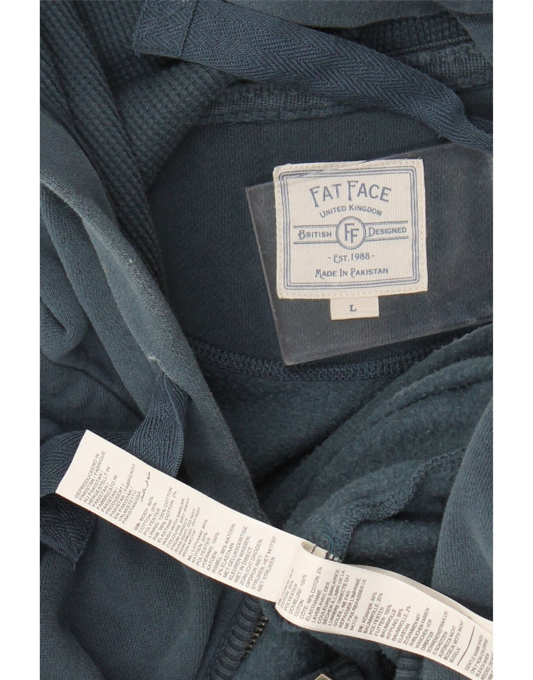 Fat Face Herren-Kapuzenpullover mit Reißverschluss, groß, grüne Baumwolle