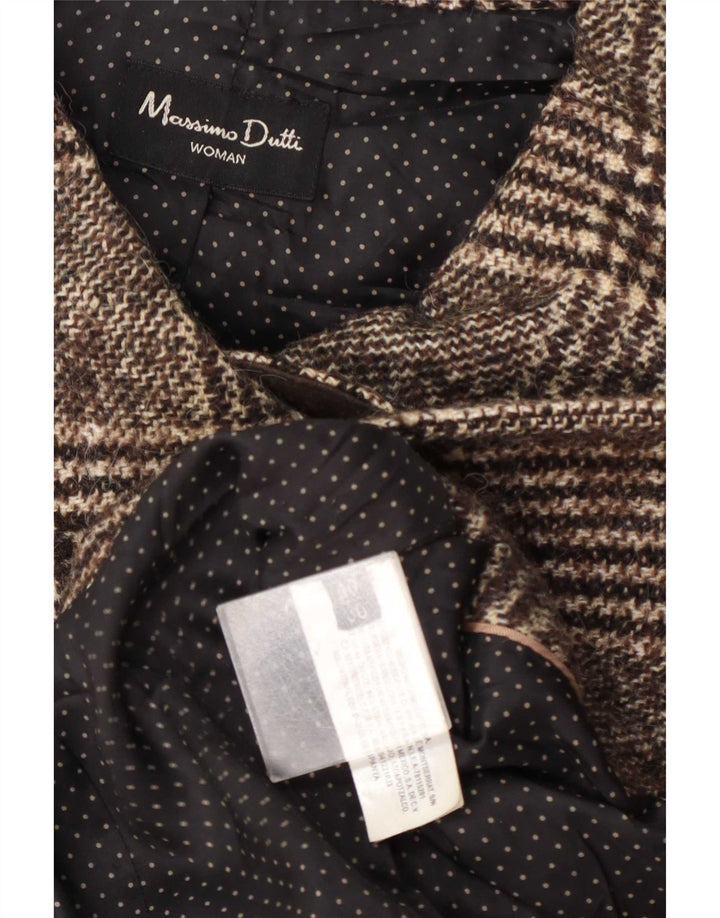 Massimo Dutti Zweireihiger Damenmantel EU 40 Mittelbrauner Hahnentritt