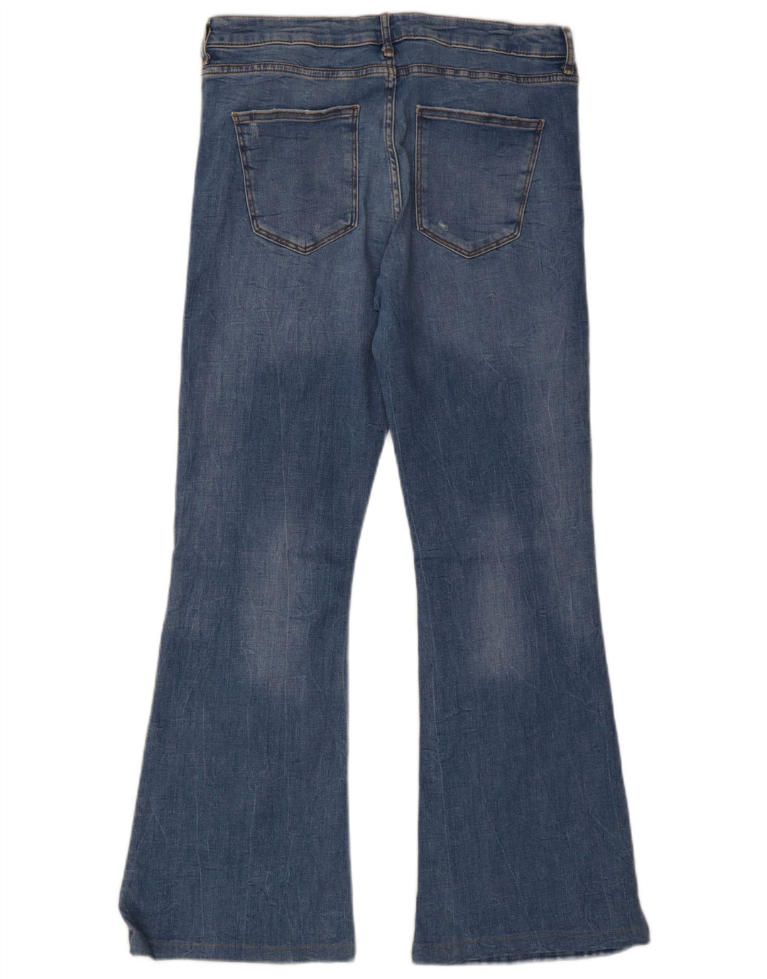 Zara Damen Schlagjeans EU 44 XL W34 L31 Blaue Baumwolle