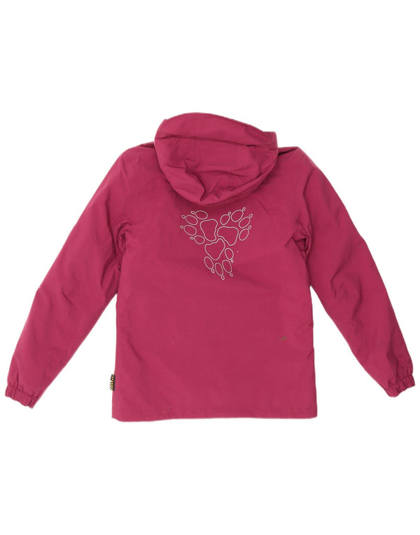 Jack Wolfskin Mädchen-Windbreaker-Jacke mit grafischer Kapuze, 11–12 Jahre, Rosa