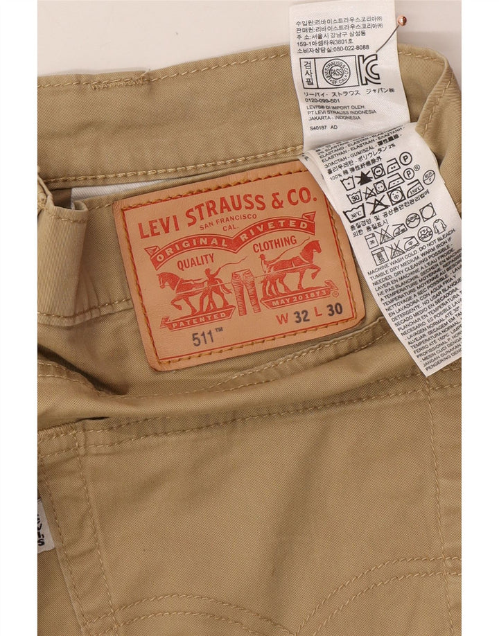 LEVI'S Herren 511 Slim Freizeithose W32 L30 Beige Baumwolle
