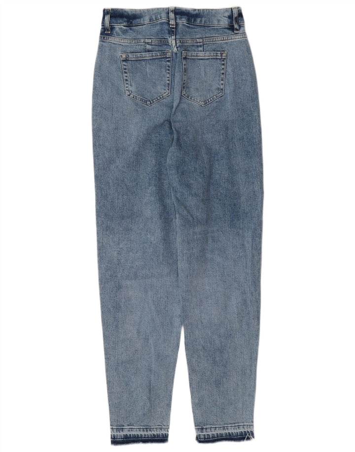 Marks & Spencer Damen Distressed Tapered Jeans UK 8 Small W27 L29 Blau