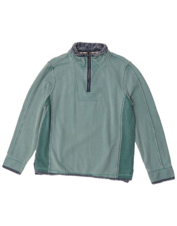 Fat Face Herren The Airlie Sweatshirt-Pullover Mittelgrüner Farbblock
