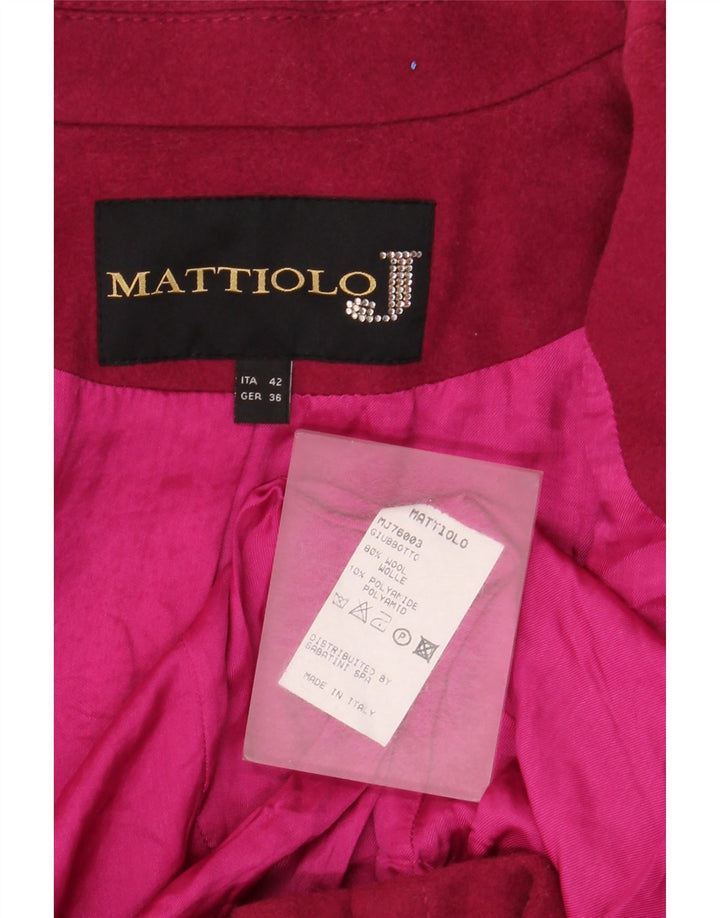 Gai Mattiolo Damen Zweireihige Blazerjacke IT 42 Mittelrosa Wolle