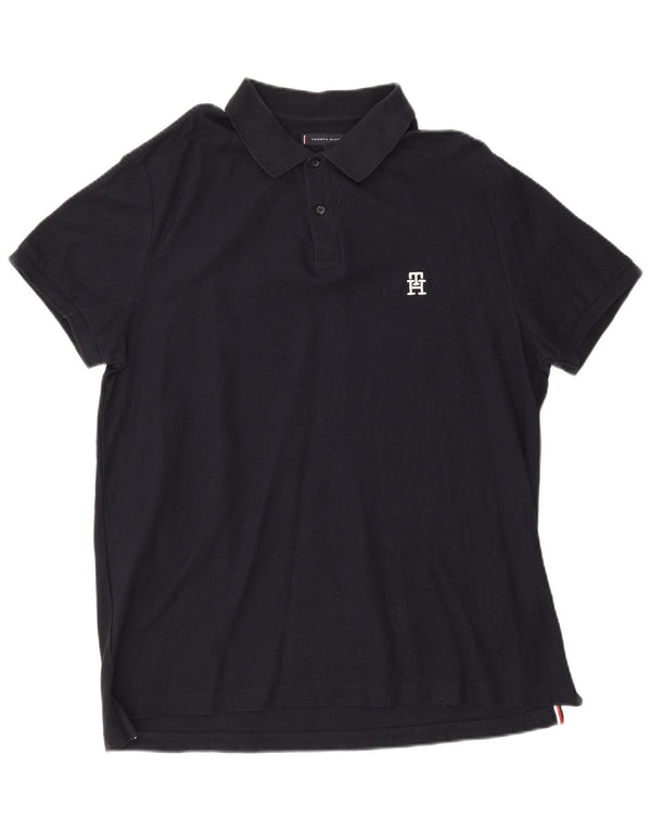 Tommy Hilfiger Herren Poloshirt XL Marineblau Baumwolle