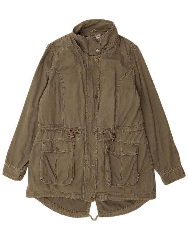 Fat Face Parka-Jacke für Damen, UK 16, Größe L, Khaki, Baumwolle