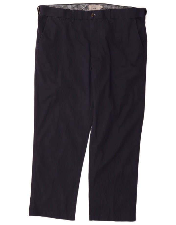 Marks & Spencer Herren-Chinohose mit normaler Passform, W38 L29, marineblaue Baumwolle