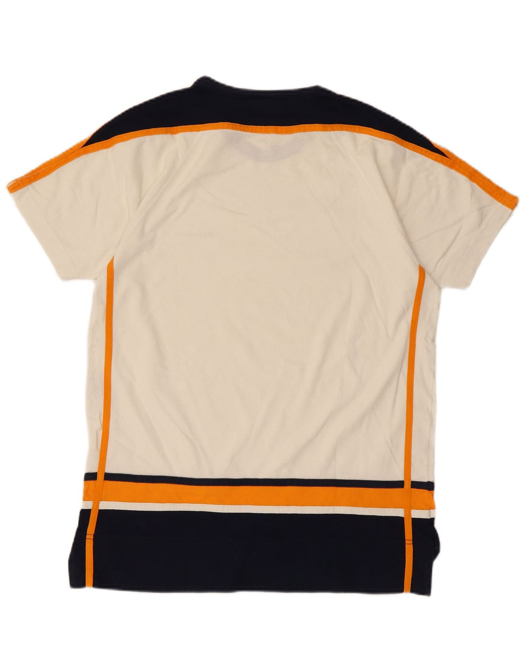 Champion Herren-T-Shirt-Oberteil aus mittelweißer Colourblock-Baumwolle