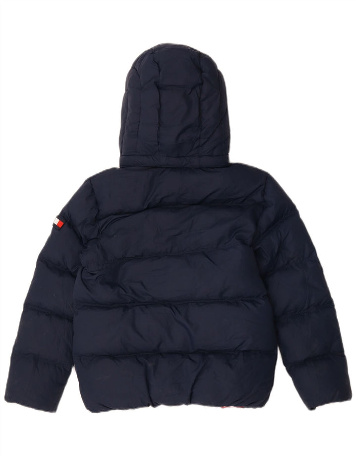 Tommy Hilfiger wattierte Jungenjacke mit Kapuze, 9–10 Jahre, marineblaues Polyester