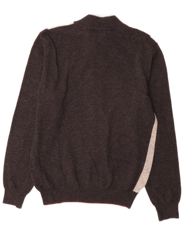 Hajo Herren-Cardigan mit durchgehendem Reißverschluss, Gr. 38, Small, Grau, Colourblock-Wolle