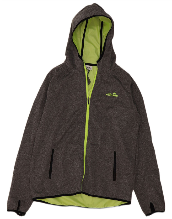 Ellesse Herren-Trainingsanzug mit Kapuze, Jacke, groß, grau, Polyester