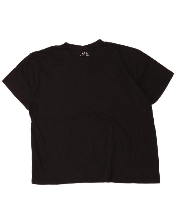 Kappa Herren Grafik T-Shirt Top 4XL Schwarz Baumwolle
