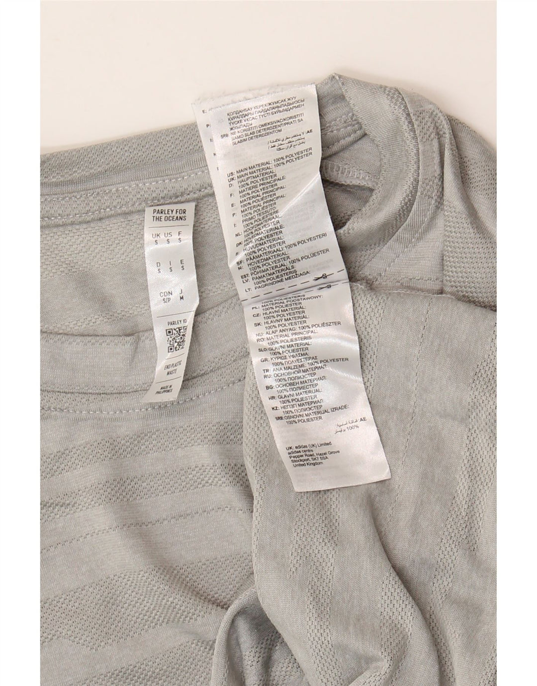 Adidas Herren Climalite T-Shirt Top Small Grau gestreift Polyester