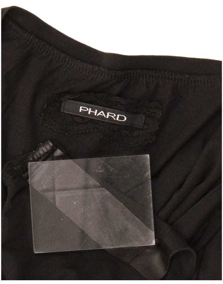 PHARD Womens Graphic Tunic Top UK 12 Medium Black