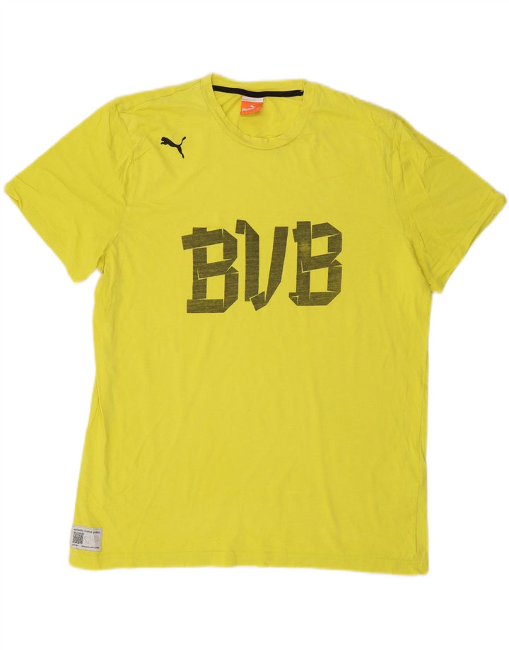 PUMA Mens Graphic T-Shirt Top XL Yellow