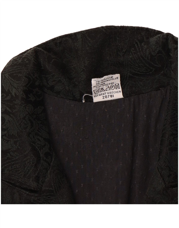 Vintage Damen Weste UK 12 Medium Schwarz Paisley Viskose