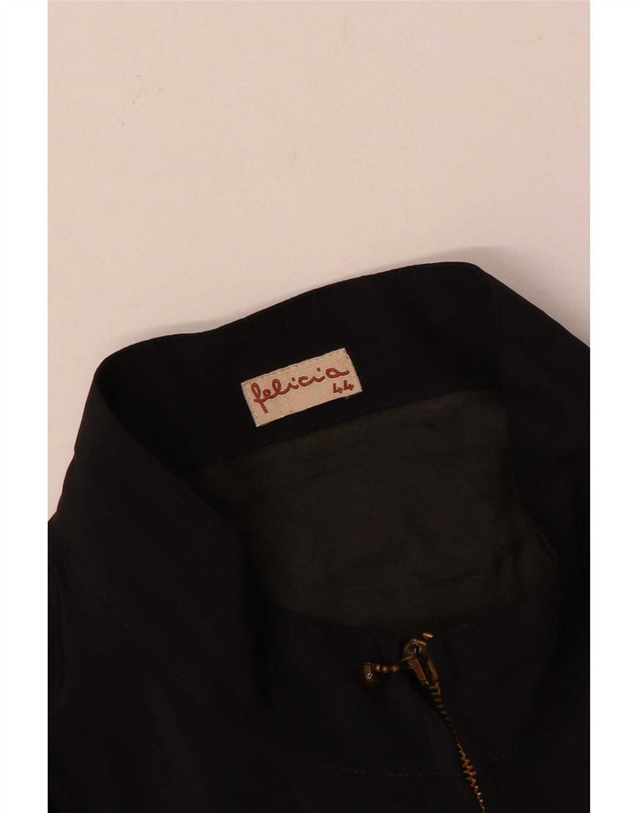 Felicia Damen-Bomberjacke mit abstraktem Muster, übergroß, EU 44, XL, Schwarz