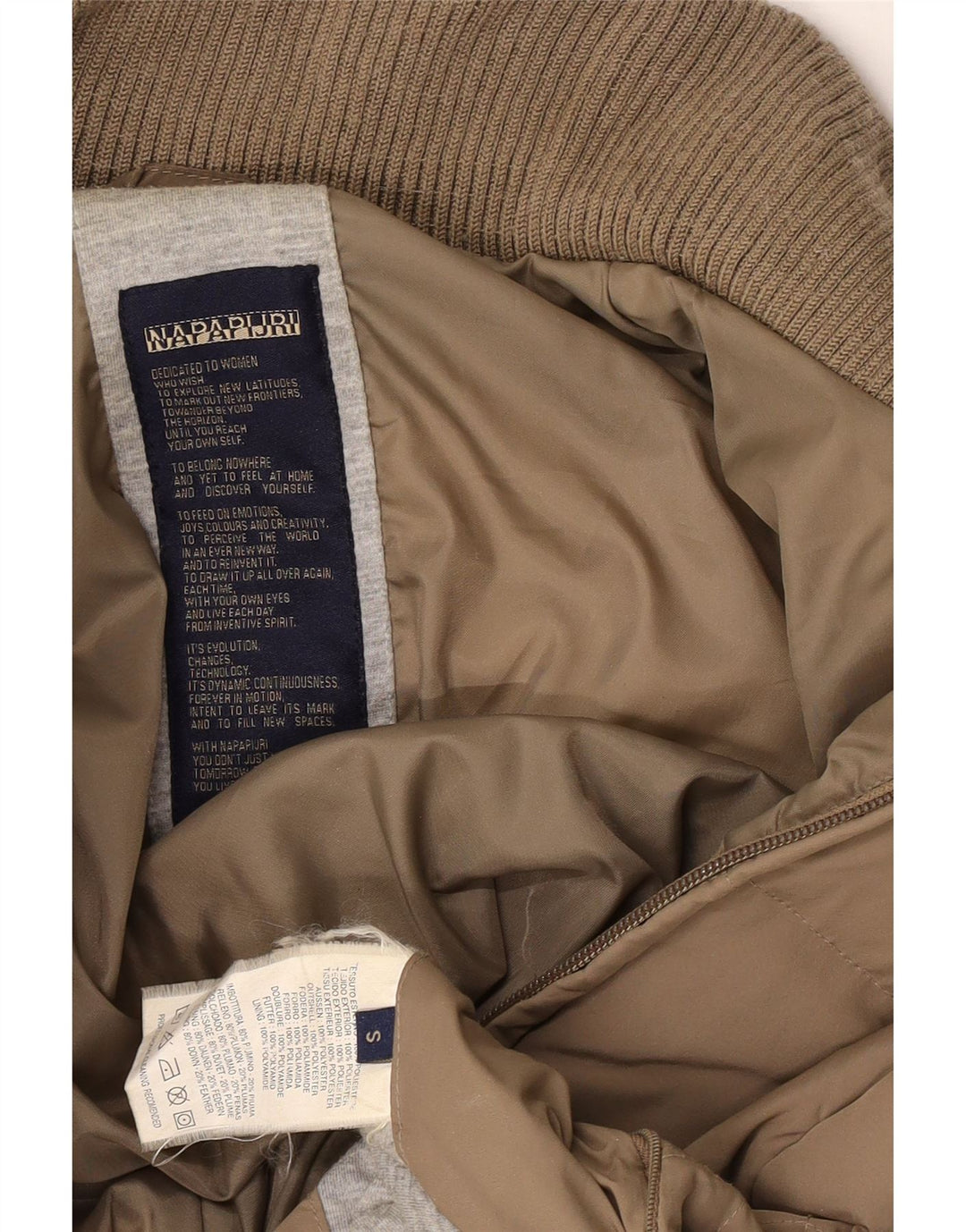 Napapijri Wattierter Damenmantel UK 10 Small Braun Polyester