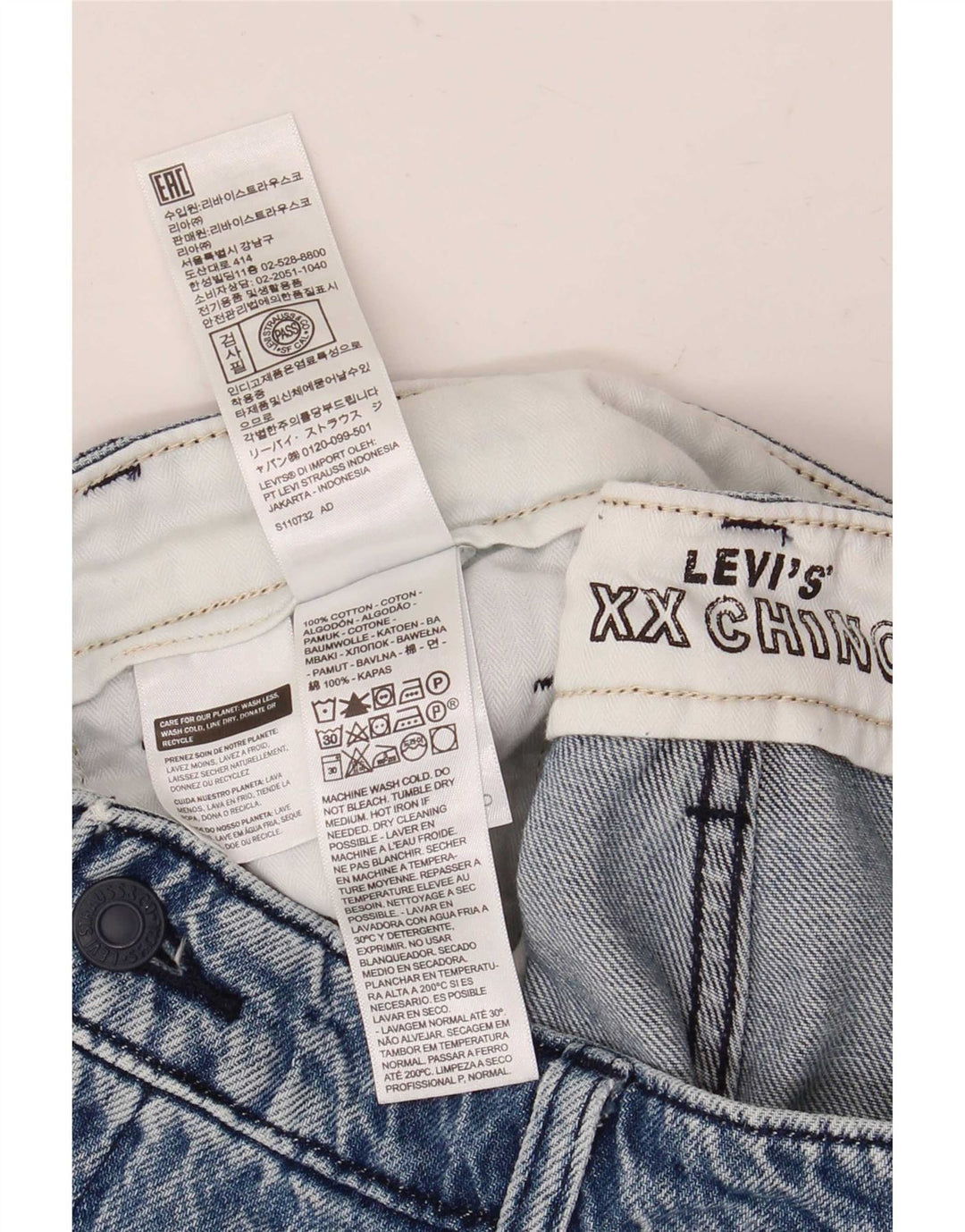 Levi's Damen-Jeans-Chino-Shorts, W34, groß, blaue Baumwolle