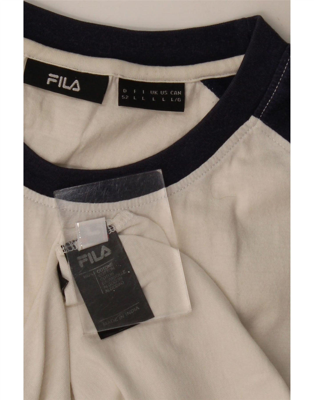 FILA Herren-T-Shirt mit Grafik, groß, weiße Blockfarben-Baumwolle