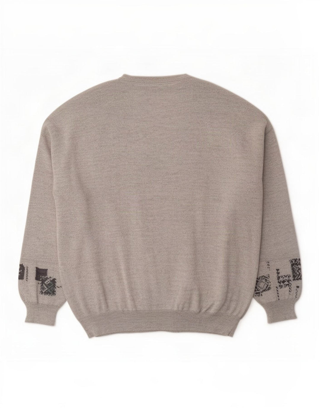 Bueckle Herren-Pullover mit V-Ausschnitt, EU 60 5XL, graue geometrische Schurwolle