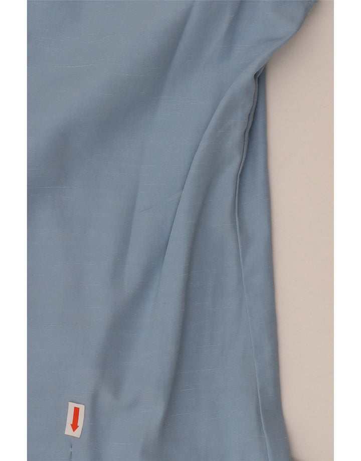 VINTAGE Damen Hemd UK 12 Mittelblau