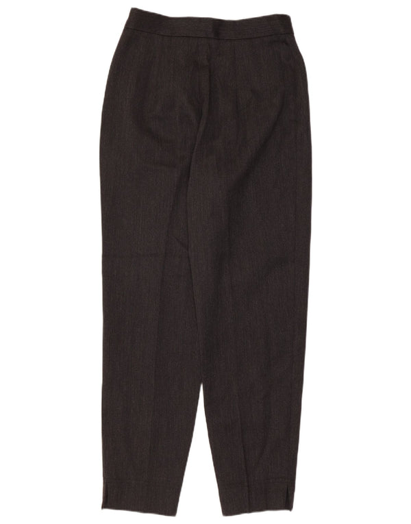 Moschino Damen Tapered Casual Hose UK 10 Small W26 L26 Schwarze Wolle