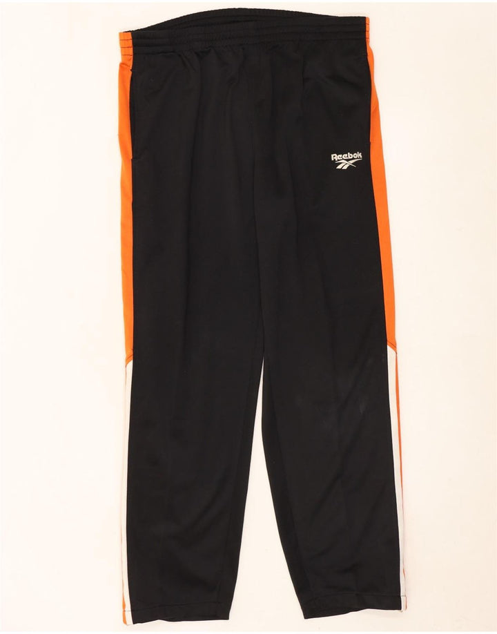 Reebok Herren-Trainingshose, groß, schwarzes Colourblock-Polyester