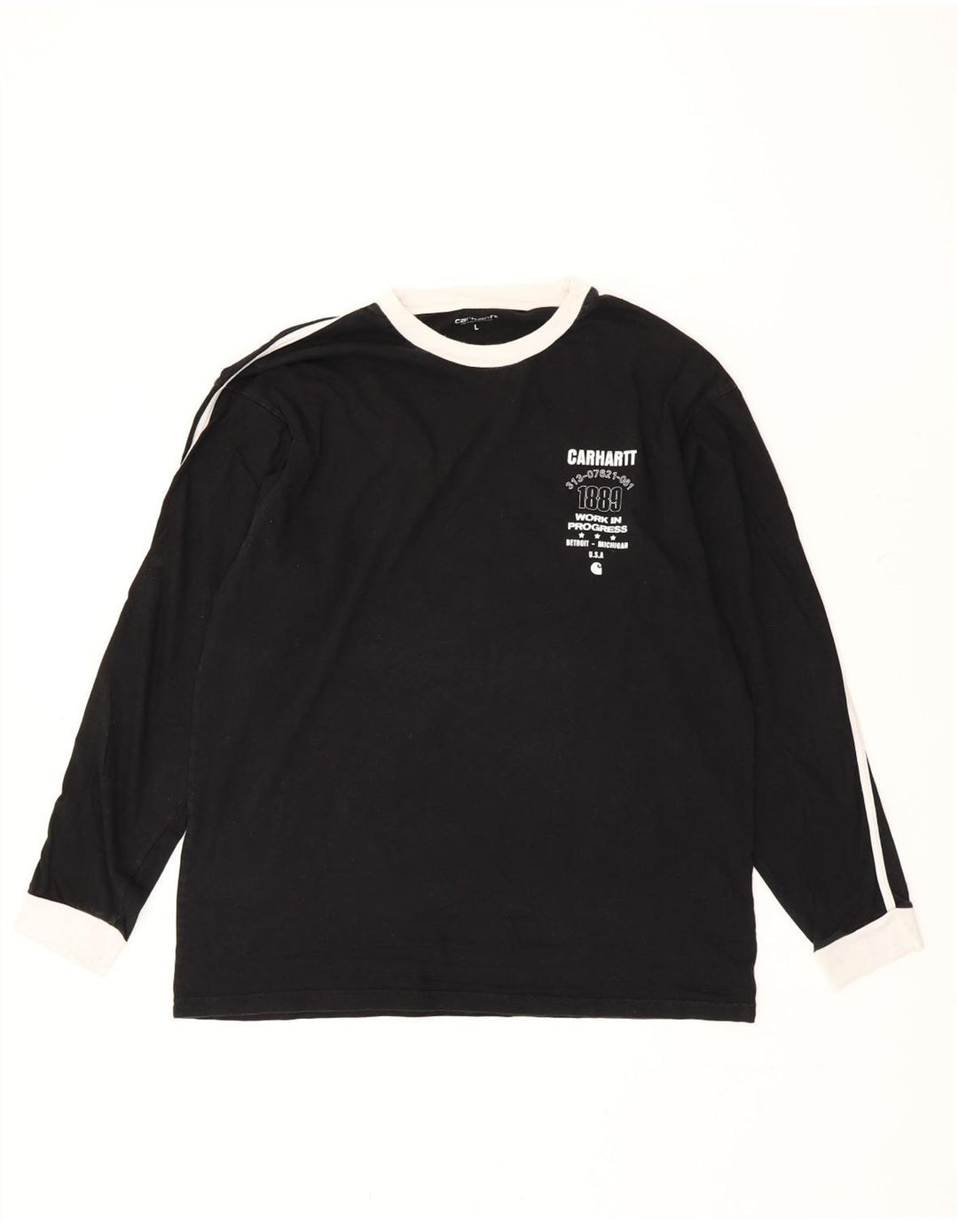 CARHARTT Herren Grafik-Top, langärmelig, groß, schwarz gestreift
