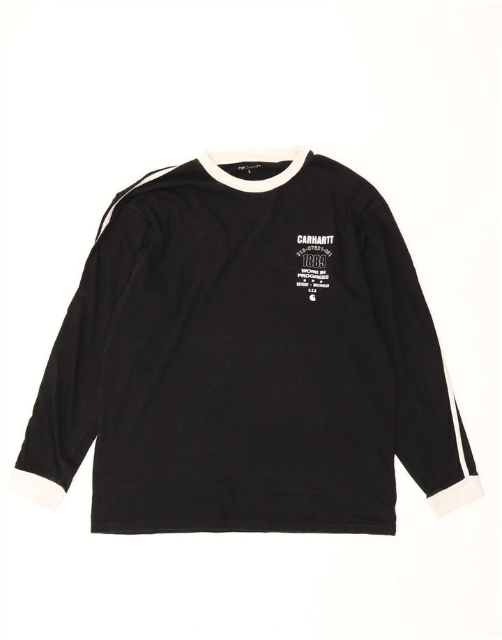 CARHARTT Herren Grafik-Top, langärmelig, groß, schwarz gestreift