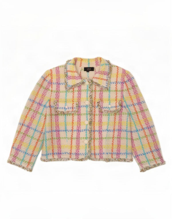 Liola Damen-Bolerojacke mit 3/4-Ärmeln, IT 48, XL, mehrfarbig kariert