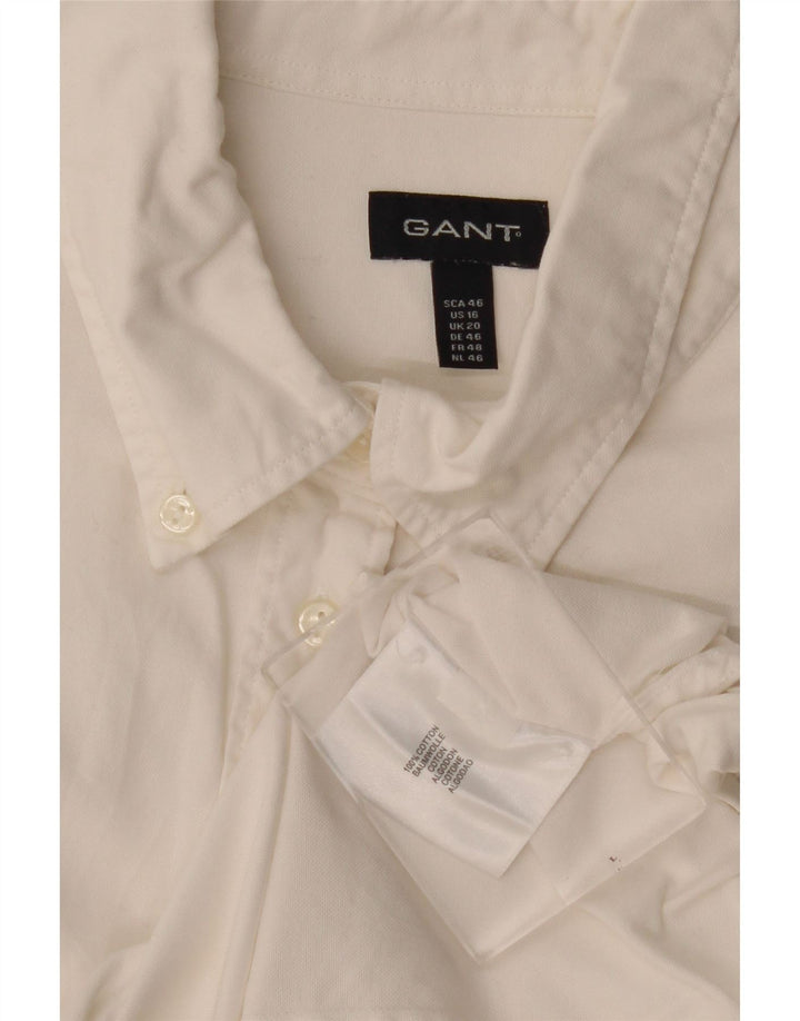 Gant Damenhemd UK 20 2XL Weiße Baumwolle