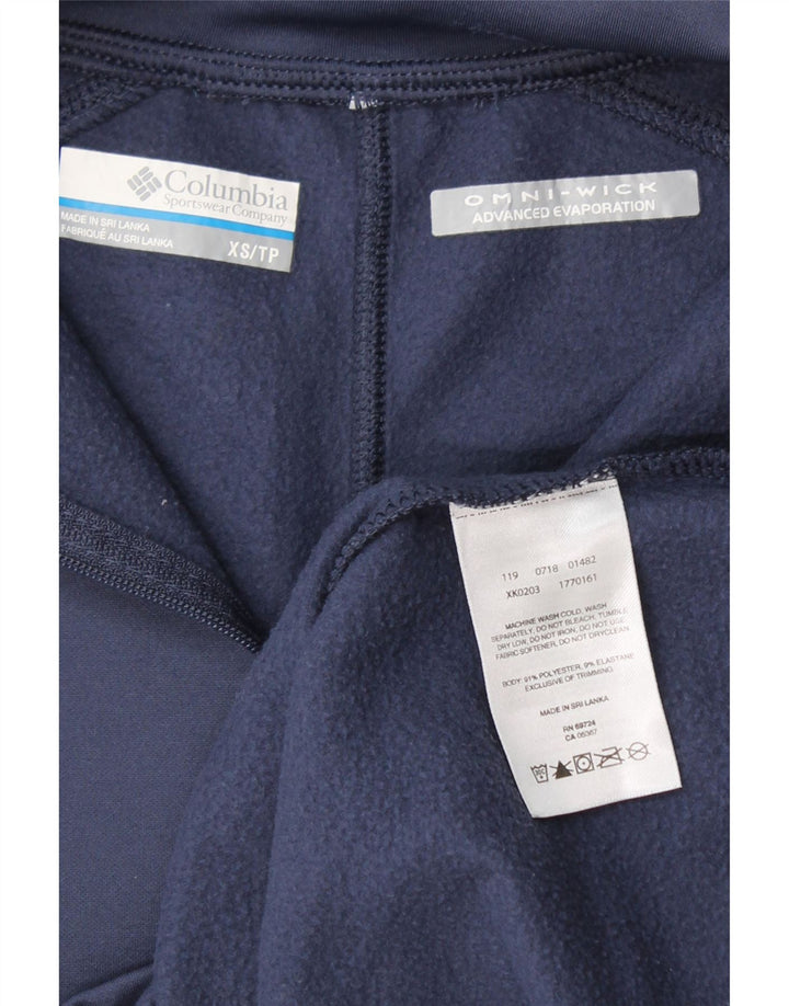 COLUMBIA Womens Omni-Wick Pullover Tracksuit Top UK 6 XS Navy Blue Vintage Columbia and Second-Hand Columbia from Messina Hembry 