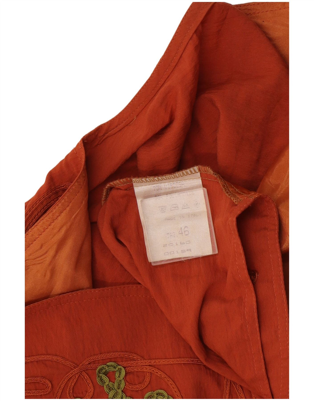 Vintage Damen Crop Weste IT 46 Große Orange Viskose