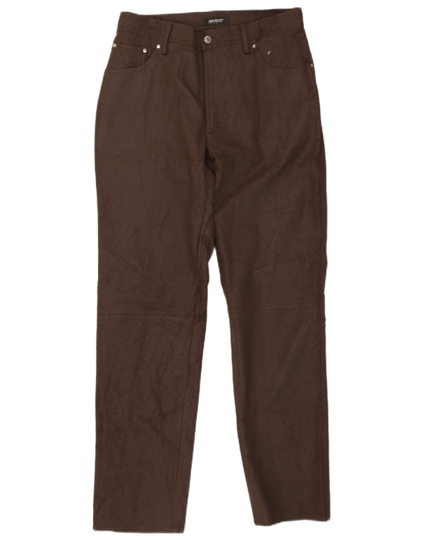 John Devin Herren Tapered Kunstlederhose EU 50 Large W32 L32 Braun