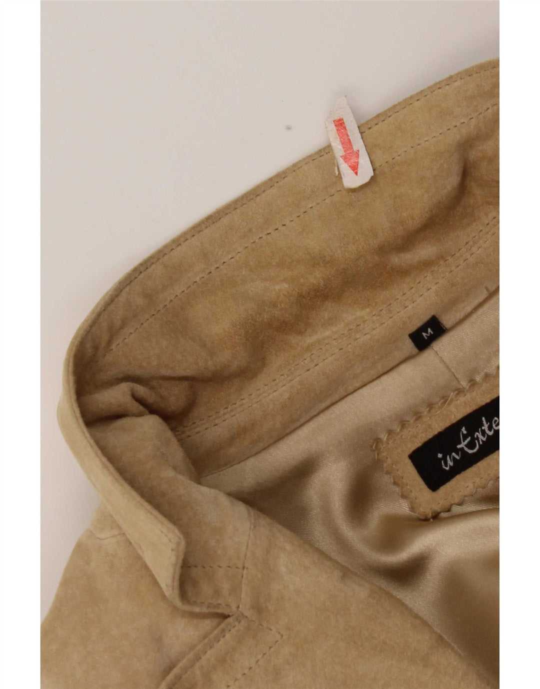 In Extenso Damen-Blazer aus Wildleder mit 2 Knöpfen, UK 14, mittelbeigefarbenes Leder