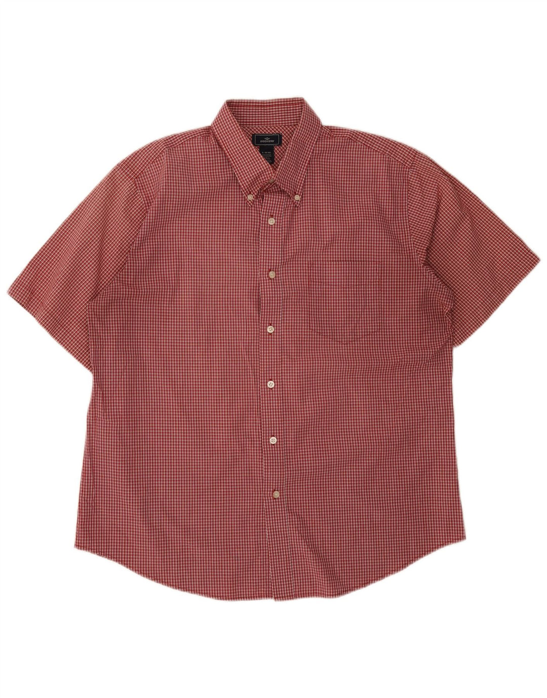 Dockers Herren-Hemd, kurzärmelig, normale Passform, Größe 16 1/2, Größe L, rote Baumwolle
