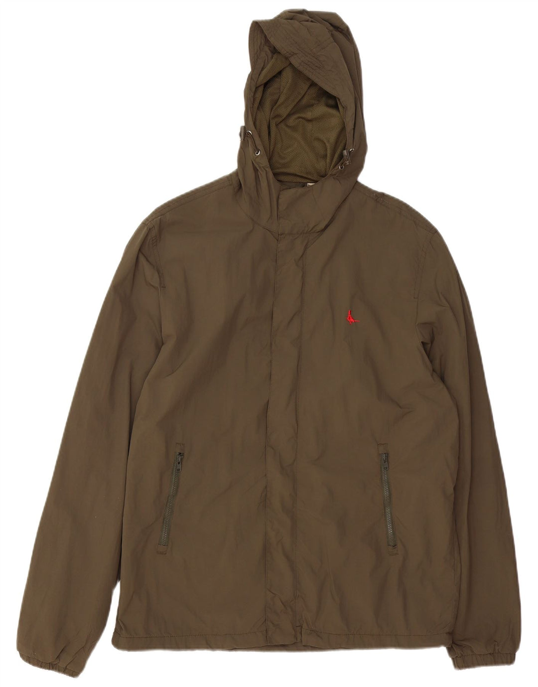 JACK WILLS Herren-Regenjacke mit Kapuze, UK 40, Größe L, Khaki, Nylon