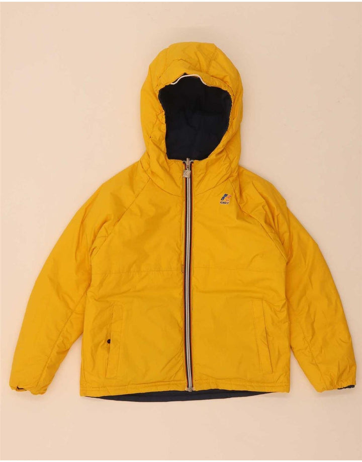 K-Way Wendejacke mit Kapuze für Jungen, 9–10 Jahre, marineblaues Polyamid