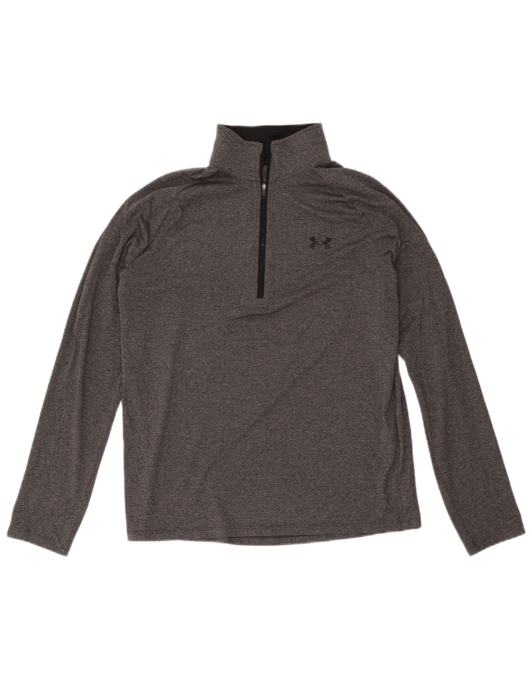 Under Armour Herren-Oberteil mit Reißverschluss, langärmlig, mittelgraues Polyester