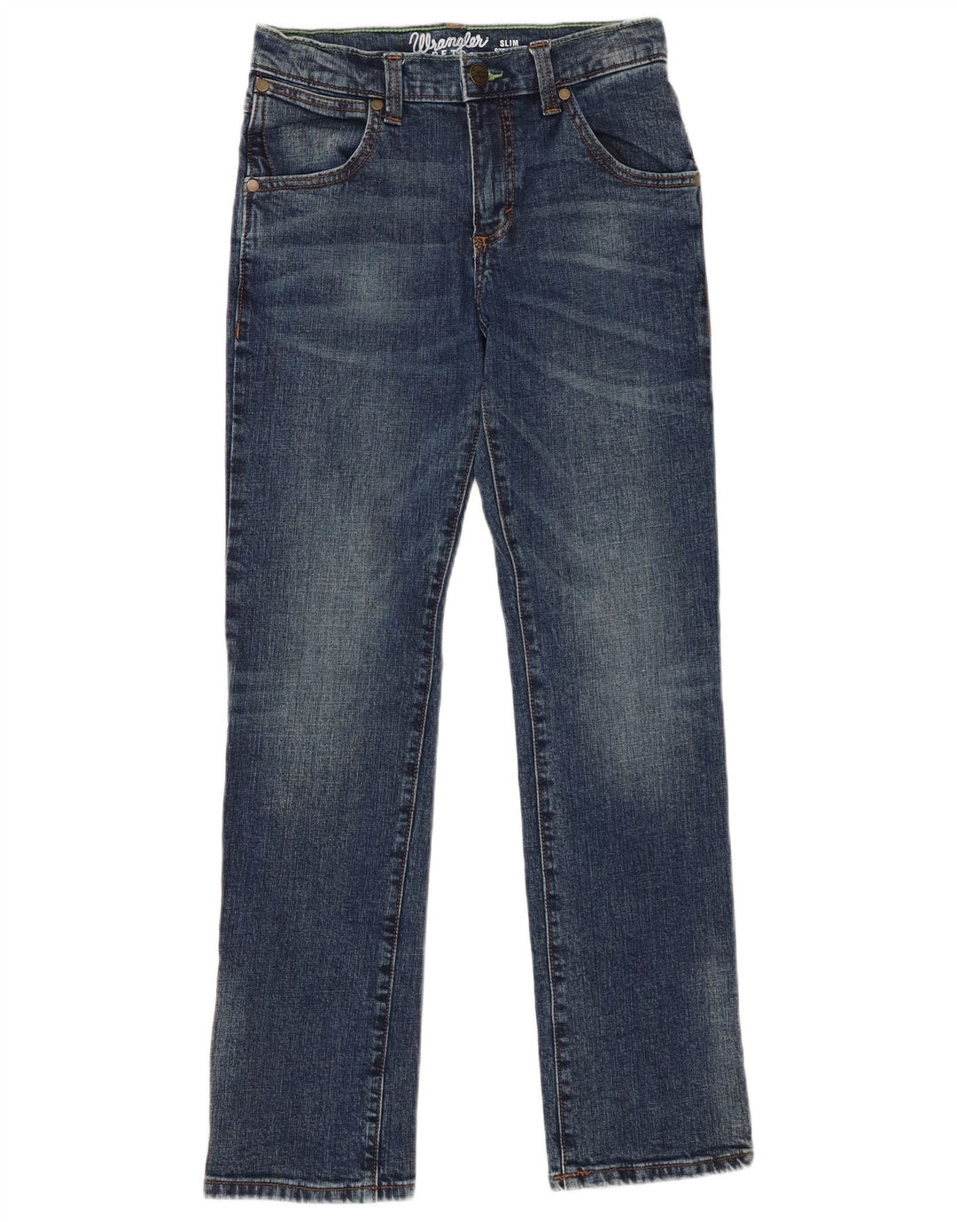 WRANGLER Jungen Retro Slim Straight Jeans 13–14 Jahre W26 L29 Blaue Baumwolle