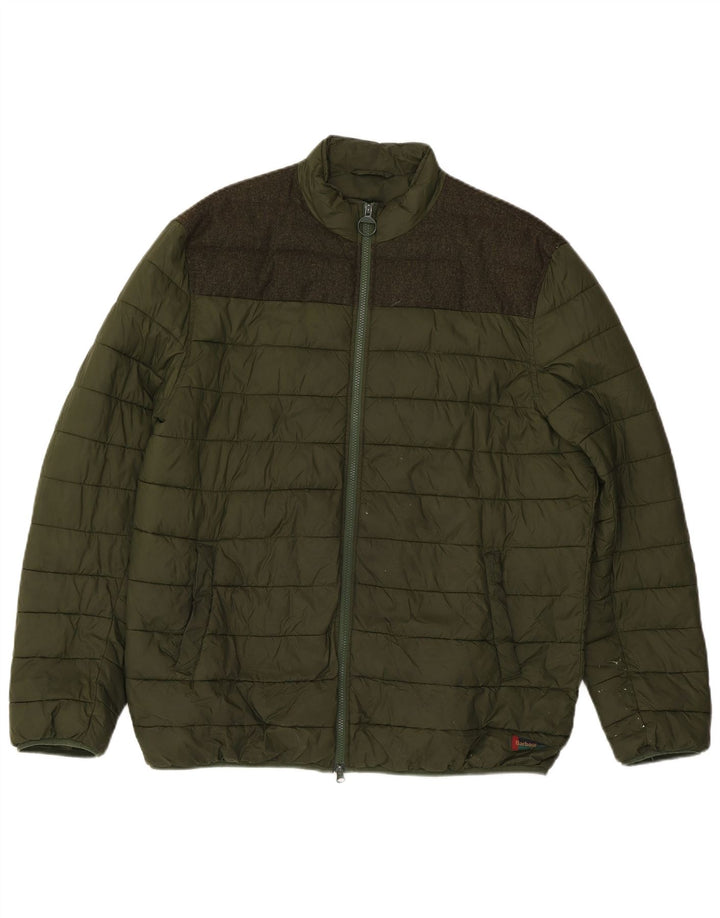 BARBOUR Mens Padded Jacket UK 44 2XL Green Polyester