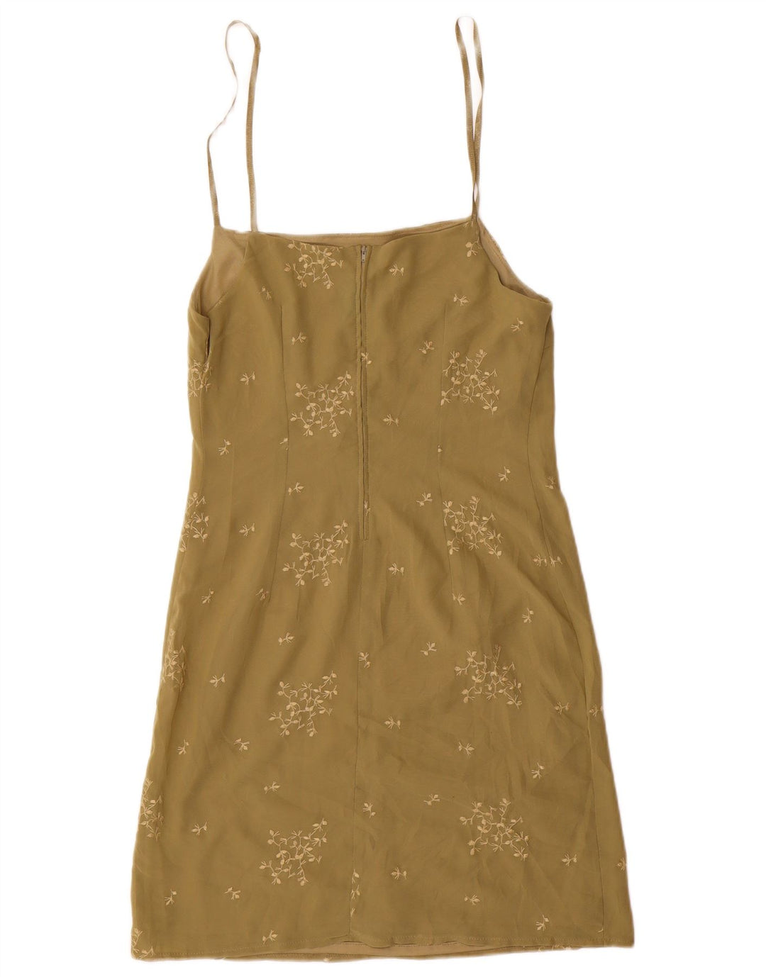 Benetton Damen-Sommerkleid, Größe S, Grün, Blumenmuster, Polyester