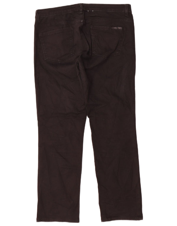 Calvin Klein Damen Straight Jeans US 12 Large W34 L30 Schwarze Baumwolle