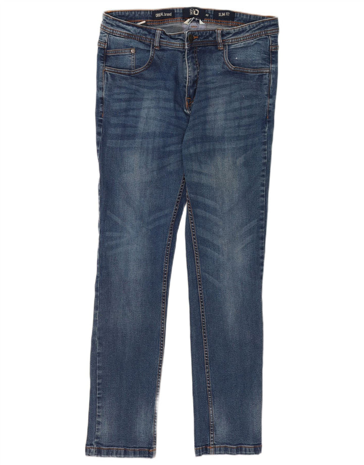 Dack's Herren Slim Jeans IT 48 Medium W32 L30 Blaue Baumwolle