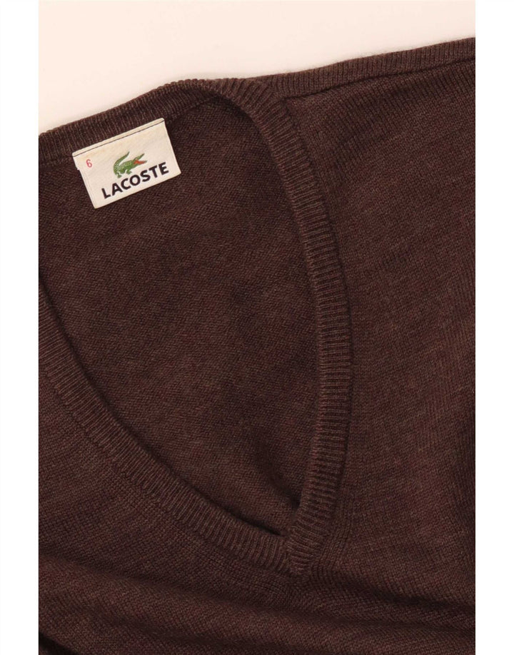 Lacoste Herren-Pullover mit V-Ausschnitt, Größe 6 XL, Braun