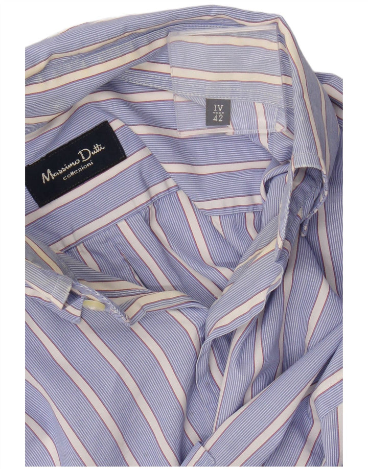 Massimo Dutti Herrenhemd EU 42 groß blau gestreift
