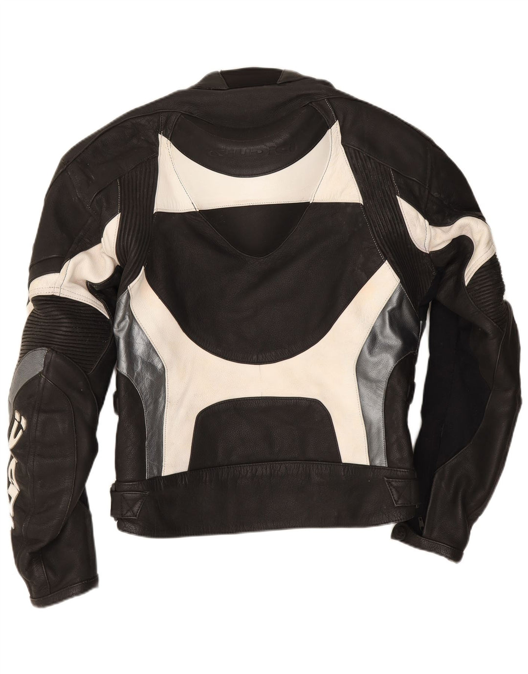 Giudici Herren Graphic Racing Jacke UK 36 Small Schwarzes Colourblock-Leder