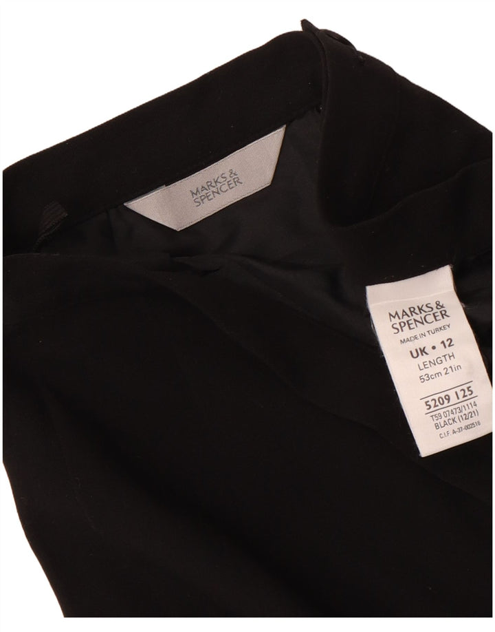 Marks & Spencer Damen Bleistiftrock UK 12 Medium W28 Schwarz Polyester