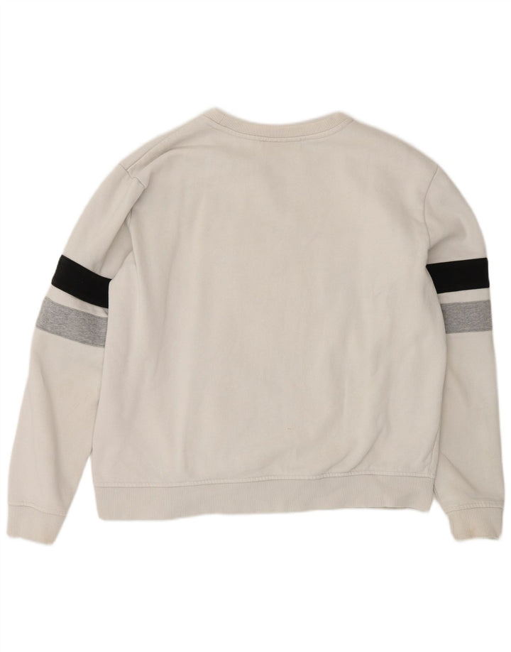 Fila Herren Grafik-Sweatshirt-Pullover aus mittelweißer Colourblock-Baumwolle